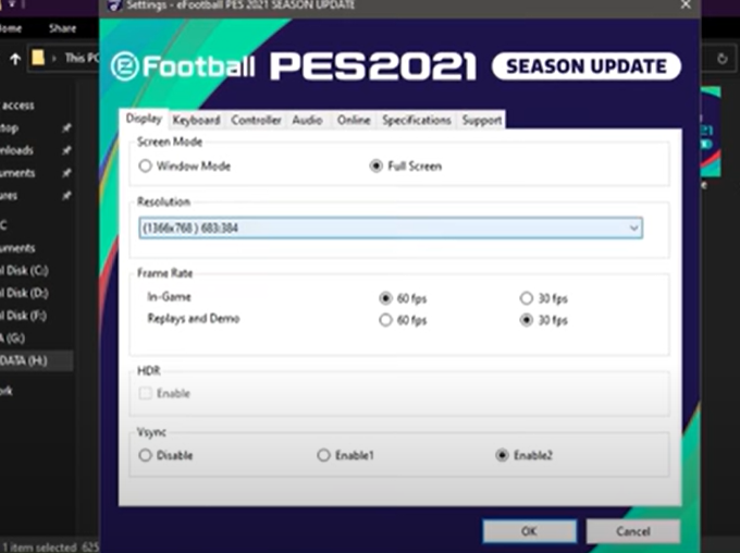 seting pes pc